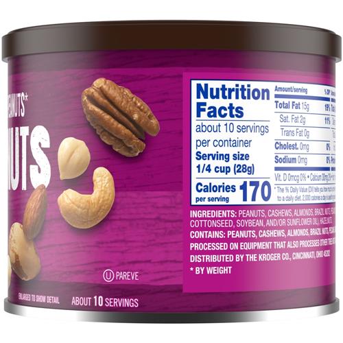 Kroger Unsalted Mixed Nuts 10.3 oz
