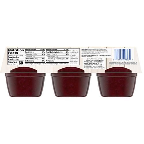 Kroger Blueberry Applesauce 6 ct / 4 oz