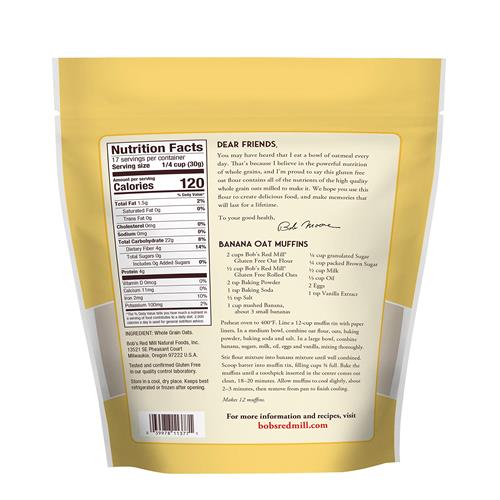 Bobs Red Mill Gluten Free Oat Flour, 18 Oz
