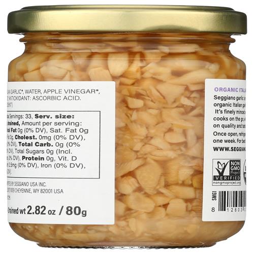 Seggiano Organic Minced Italian Garlic, 5.29 Oz
