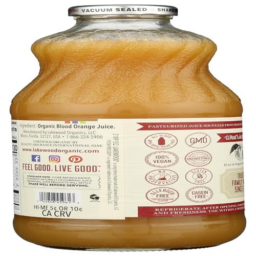 Lakewood, Juice Pure Blood Orange Organic, 32 Fl Oz