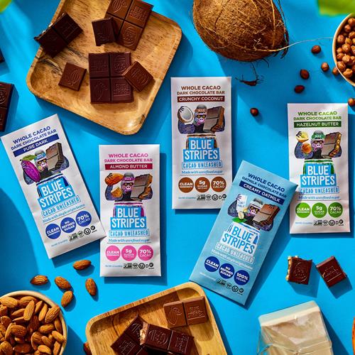 Blue Stripes Oat Milk Chocolate Bar, 2.1 Oz