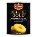 Del Monte Deluxe Gold Pineapple Slices In 100% Pineapple Juice, 20 Oz Can, Canned Fruit