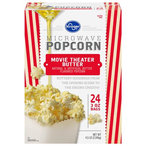 Kroger Movie Theater Butter Microwave Popcorn 24 ct / 3 oz