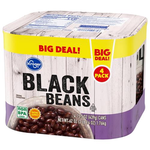 Kroger Black Beans 4 ct / 15.5 oz