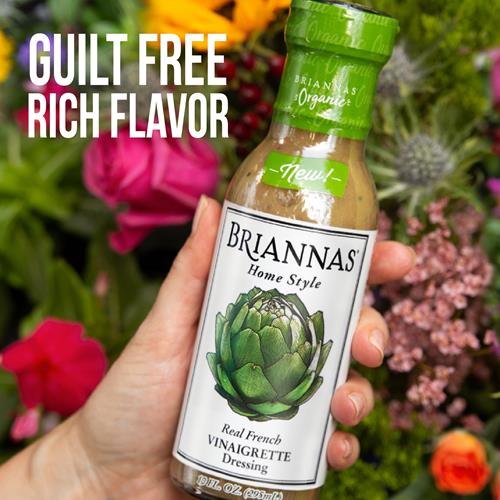 Briannas - Organic Real French Vinaigrette Dressing - Certified Kosher & Organic Salad Dressing Made With Premium Ingredients - Sugar-Free Dressing - 10 Oz. Bottle