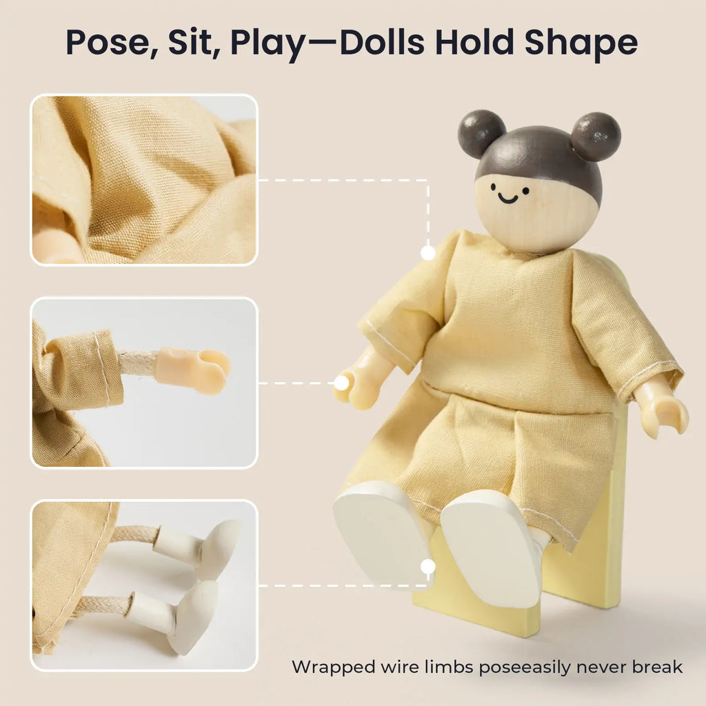 Tiny Land® Sweetwood Pegasus Dollhouse & Wooden Dollhouse Dolls
