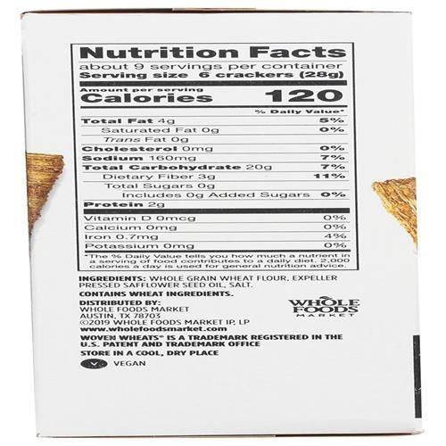 Whole Foods Market Woven Wheat Crackers, 7 Oz