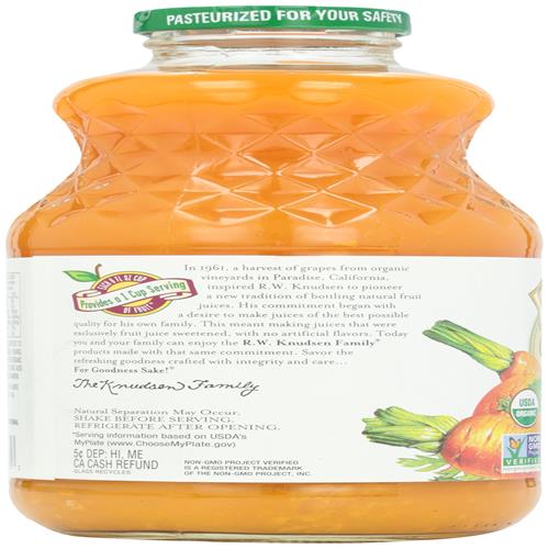 R.W. Knudsen Family Organic Orange Carrot Juice Blend, 32 Ounces