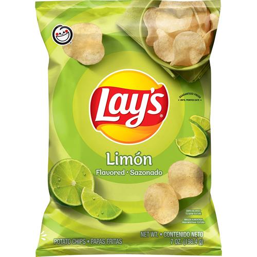 Lays Potato Chips Limon, 7 Oz