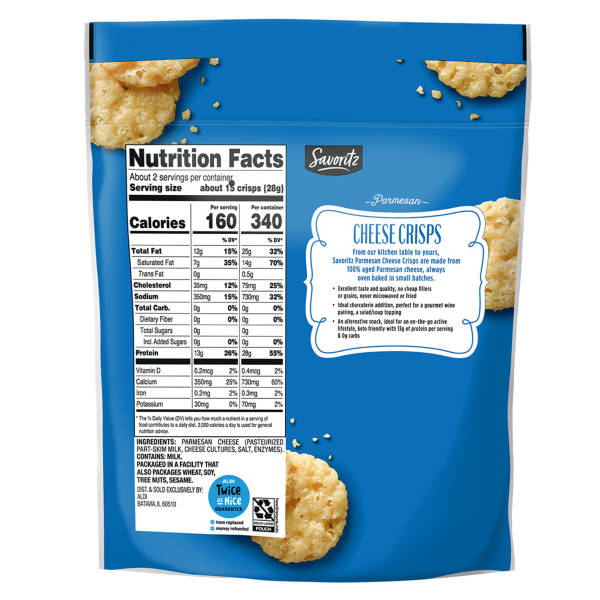 Savoritz Parmesan Cheese  Crisp, 1.95 oz
