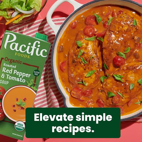 Pacific Foods Organic Roasted Red Pepper And Tomato Soup, 32 Fl Oz Carton
