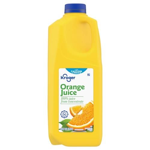 Kroger 100% Orange Juice From Concentrate With Calcium Vitamins C & D 0.5 gallon
