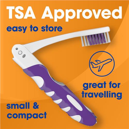 Kroger Foldable Toothbrush with Medium Bristles 2 count