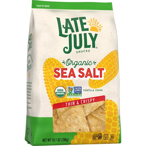 Late July Snacks Thin And Crispy Organic Tortilla Chips With Sea Salt, 10.1 Oz Bag