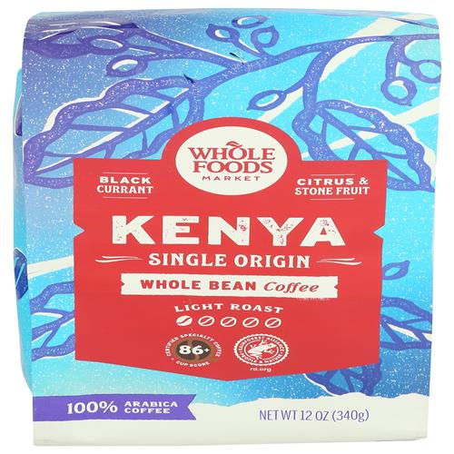 Whole Foods Market, Kenya Single Origin Coffee - Light Roast, 12 Ounce