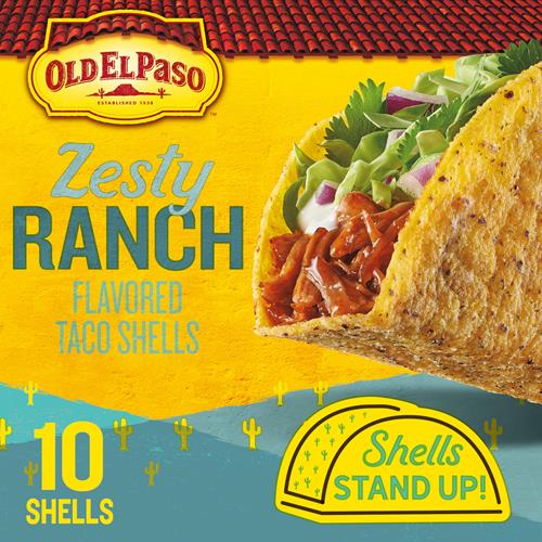 Old El Paso Stand ‘N Stuff Taco Shells, Zesty Ranch Flavored, Gluten Free Crunchy Corn Taco Shells, 10 Count, 5.4 Oz