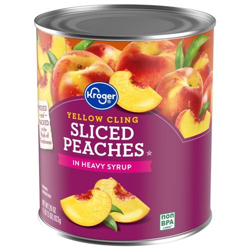 Kroger Canned Yellow Cling Sliced Peaches in Heavy Syrup 29 oz