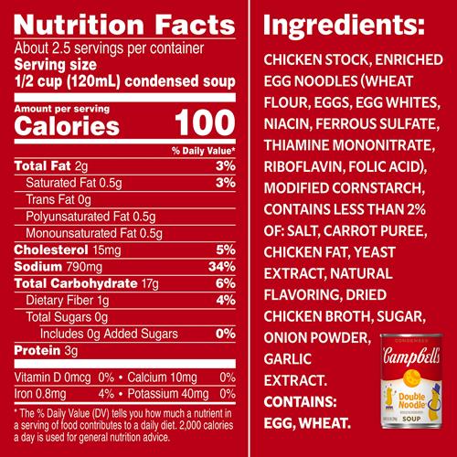 Campbell’S Condensed Kids Double Noodle Soup, 10.5 Oz Can