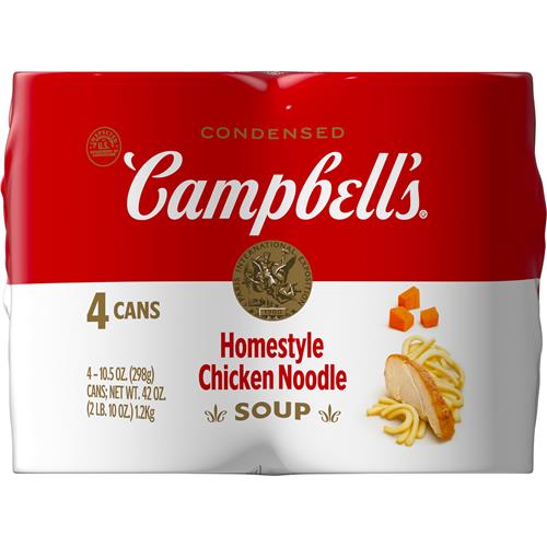 Campbells Condensed Homestyle Chicken Noodle Soup, 10.5 Ounce Can (Pack Of 4)