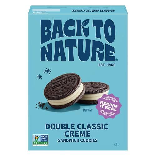 Back To Nature - Double Classic Creme Sandwich Cookies - Enjoy Our Plant Based Cookies Made With Wheat Flour - Vegan & Non-Gmo - Seriously Tasty Snacking - 8.25 Ounce