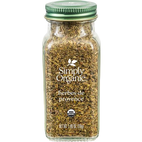 Simply Organic Herbs De Provence, 1-Ounce Jar, French Blend Of Aromatic Savory, Thyme, Rosemary, Basil Tarragon & Lavender