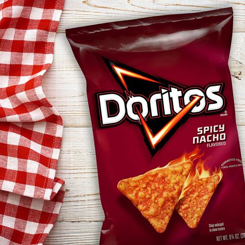 Doritos Tortilla Chips Spicy Nacho, 14.5 Oz