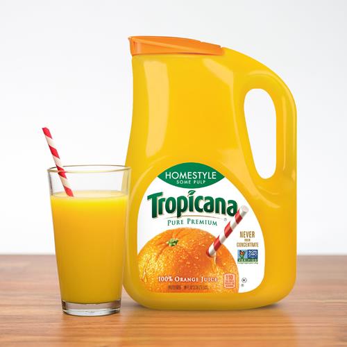 Tropicana Pure Premium 100% Orange Juice Homestyle, Some Pulp, 89 Fl Oz Bottle