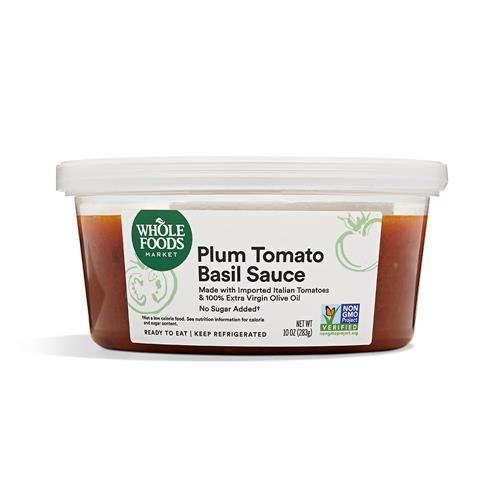 Whole Foods Market, Plum Tomato Basil Sauce, 10 Ounce