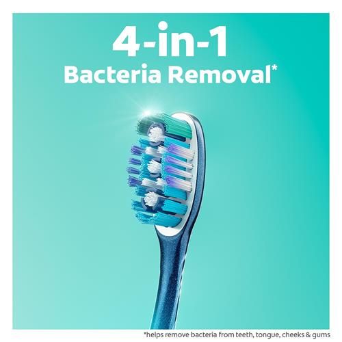 Colgate 360 Whole Mouth Toothbrush, Adult Soft Toothbrush With Tapered Bristles, Features Tongue Cleaner And Ergonomic Handle, Helps Whiten Teeth And Removes Bacteria, 4 Pack