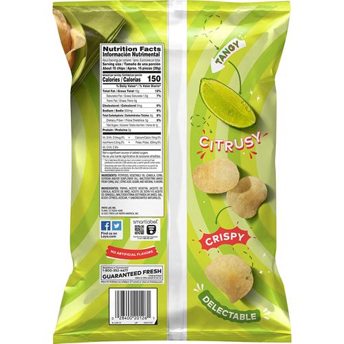 Lays Potato Chips, Limon Flavored Snacks, 7.75Oz Bag