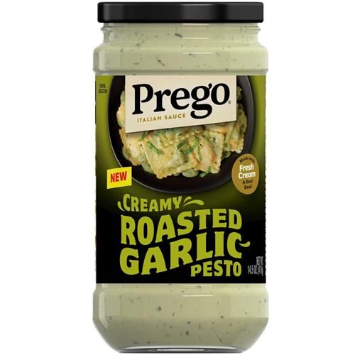 Prego Creamy Roasted Garlic Pesto Pasta Sauce, 14.5 Oz Jar