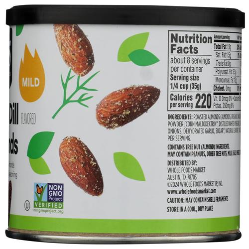 Whole Foods Market, Almonds, Dill Pickle Seasoned, 10 Ounce