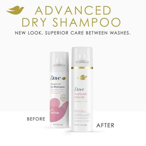 Dove Advanced Dry Shampoo Workout Refresh & Revive Post Workout Hair Without Water Lasting Fragrance For 2 Days 5 Oz