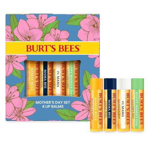 Burts Bees Gifts Ideas - Balm Bouquet Lip Balm Set, Original Beeswax, Vanilla Bean, Cucumber Mint, Coconut & Pear Pack, Natural Origin Lip Treatment, 4 Tubes, 0.15 Oz.