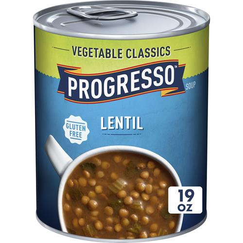 Progresso Lentil Soup, Vegetable Classics Canned Soup, Gluten Free, 19 Oz