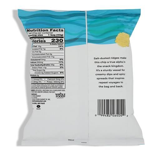 Rippled Sea Salt Potato Chips, 1.5 Ounce