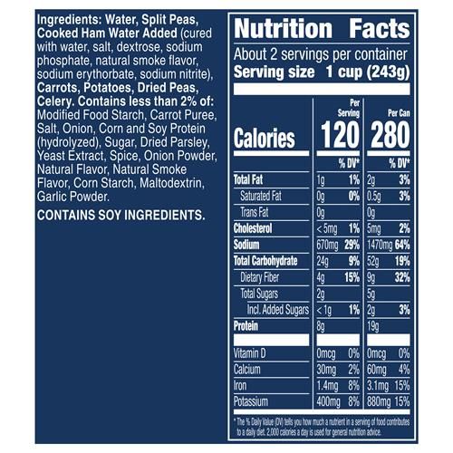 Progresso Split Pea With Ham Soup, Traditional Canned Soup, Gluten Free, 19 Oz