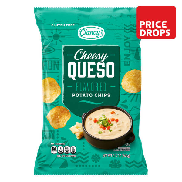 Clancy's Queso Ridge Potato Chips, 9.5 oz