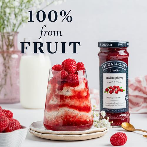 St. Dalfour Red Raspberry Fruit Spread - 10Oz - 100% From Fruit, No Artificial Ingredients, Non Gmo, No Cane Sugars, All Natural, Made In France