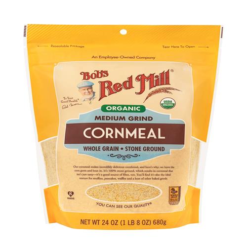 Bobs Red Mill Organic Medium Grind Cornmeal, 24Oz (Pack Of 1) - Non Gmo, Whole Grain, Vegan, Kosher