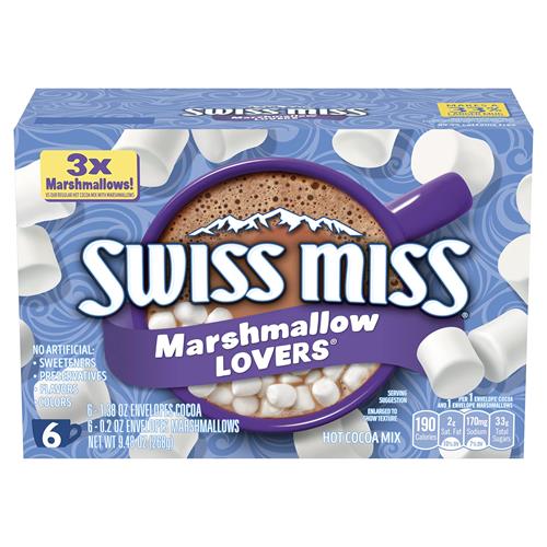 Swiss Miss Marshmallow Lovers Hot Cocoa Mix, 6 Count Hot Cocoa Mix Packets