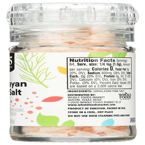 Whole Foods Market, Himalayan Pink Salt Grinder, 3.38 Ounce