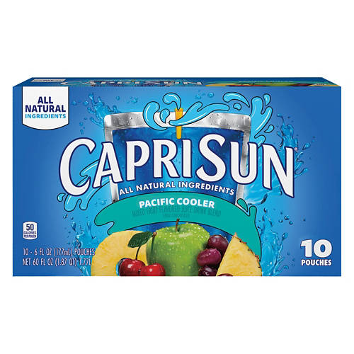 Capri Sun Pacific Cooler Mixed Flavored Juice Pouches, 6 fl oz, 10 count