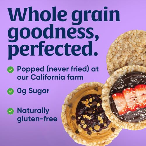 Lundberg Organic Brown Rice Cakes, Salt-Free, Gluten-Free, Vegan, Healthy Snacks, 8.5 Oz