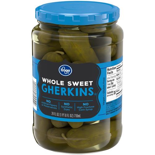 Kroger Whole Sweet Gherkins 24 fl oz