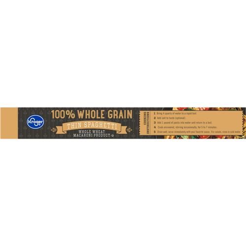 Kroger 100% Whole Grain Thin Spaghetti 16 oz