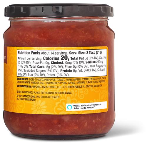 Aplenty Pineapple Salsa, Hot, 15.5 Oz