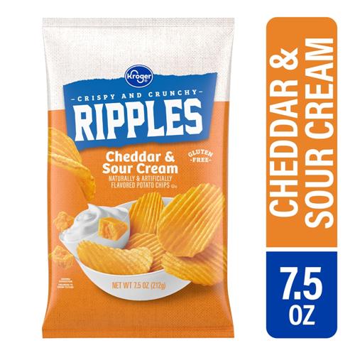 Kroger Cheddar & Sour Cream Ripples Potato Chips 7.5 oz