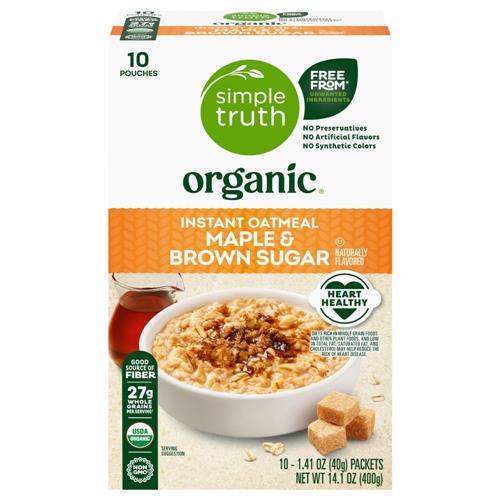 Simple Truth Organic Maple & Brown Sugar Instant Oatmeal 14.1 oz